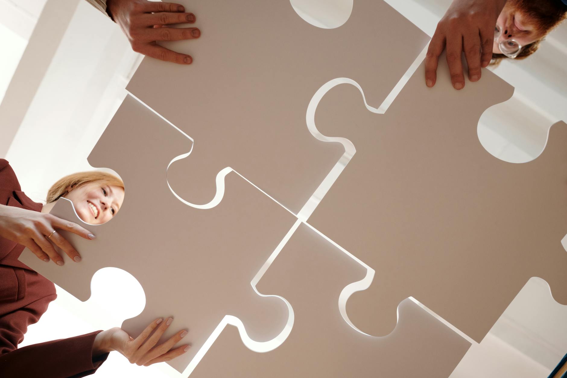 Holding puzzle pieces